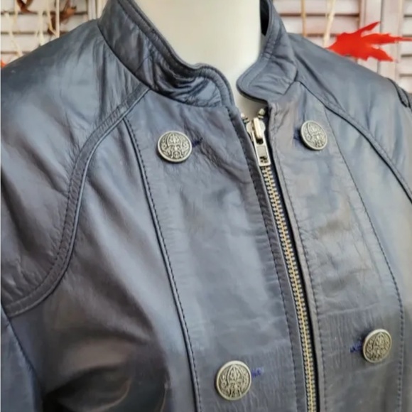 WHET BLUE New York Leather jacket, dark blue - Picture 4 of 12